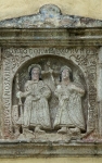 San Felipe, façade relief, SS James Minor & Philip