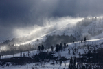 Snow blowing, Lamar Valley, Yellowstone National Park, Wyoming