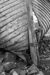 Wrecked waterboat on Half Moon island