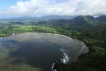 Hanalei Bay from air, Kauai