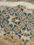 Capilla abierta, ceiling, arabesque mural detail