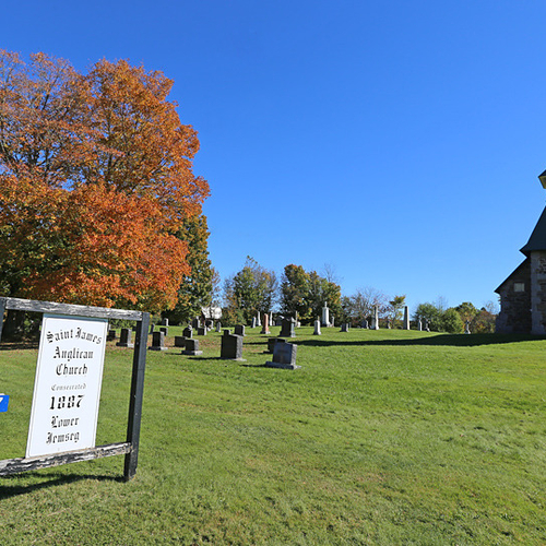 The St. James Anglican Church located in Lower Jemseg, New Brunswick was consecrated in 1887