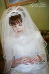 Bride getting ready for her wedding at St. Hilary Church