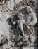 Façade, left portal relief detail, Our Lady of the Rosary