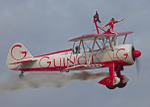 Guinot Wing Walking Team Flying Boeing Stearman A75N Biplane