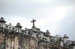 San Juan Bautista, crenellation & roof cross