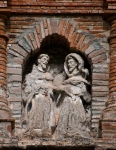 SS Pedro & Pablo, façade gable niche sculptures, SS Dominic & Francis