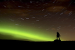Aurora borealis & star trails - David Stirling Monument