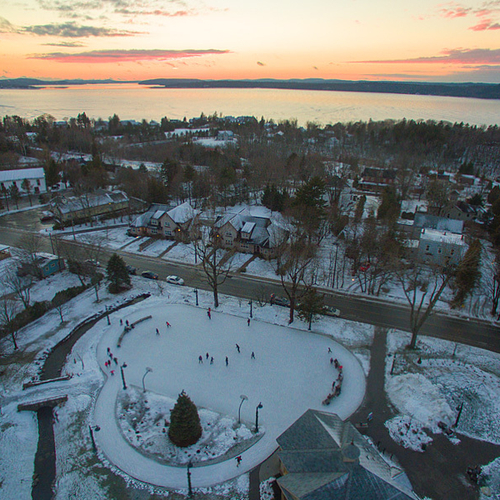 Looking towards Kennebecasis Bay from above the Rothesay Common Rink.