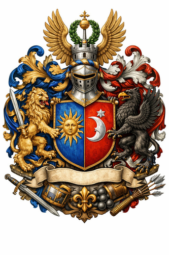 Family Coat of Arms for the Schwindt Family - Photo Size: 8"x10", Price $55.00, Plus Shipping and Packaging shown a…