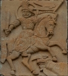 Santiago, façade relief, St. James the Moor Slayer