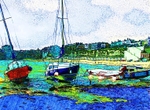 TH0169 Boats Scene Viking Bay, Broadstairs Greetings Card