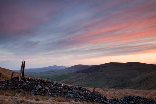 Lovely sunset sky looking south from Mullagh Ouyr