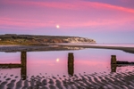 z4216 Moonrise at Sunset over Culver Down
