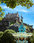 Ross Fountain and Edinburgh Castle