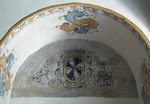 Nave lunette mural, Dominican dogs & insignia