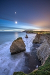 ab593 The Moon and Venus over Freshwater bay