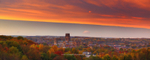 Autumn sunset over Durham