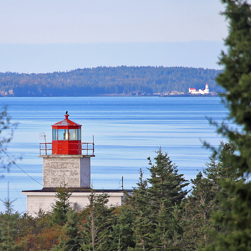 Pea Point Lighthouse in Blacks Harbour, NB, Canada. Campobello Island's Head Harbour Lightstation (aka East Quoddy He…