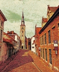 Sint Annakerk Church Scene, Bruges Belgium