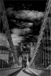 Conway suspension bridge 2 bw