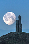 Milner's Tower and setting Moon