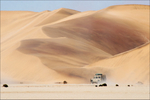 Namibia desert Living Desert dunes and vehicle A
