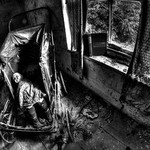 spooky doll and pram