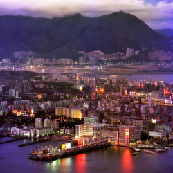 KM-195 Kowloon Warf to Kai Tak from the Peak - 1975