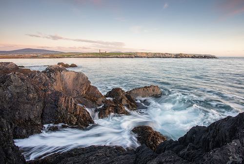 The view over the inlet to St.Michael's Isle and the 12th Century Chapel bathed in early morning light.