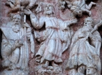 La Transfiguración de Cristo, façade, main portal relief detail