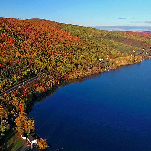 Looking northward along Rt 120 and towards the Quebec border