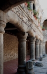 San Miguel Arcángel, lower cloister walk, basket arches