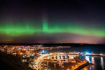 Aurora over Stonehaven on Hogmanay 2015