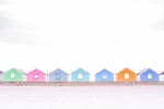 Pastel Beach Huts Row