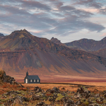 Budakirkja From Budahraun Lava Field, Iceland