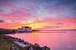 Dramatic Spring sunset at Malahide Yacht club