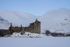 A heavy snowfall at Kilchurn Castle