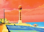 TH030A Summer Lido, Cliftonville Greetings Card