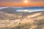 z4367 Evening light over Tennyson down and Alum bay