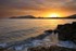 Sunset over Santa Eulalia from Cala Talamanca beach, Ibiza.   ref0384