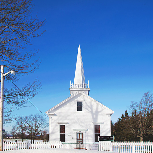 The Moose Brook Chapel in Moose Brook, Hants County, Nova Scotia. (circa: 1880)