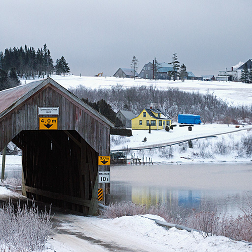 The Tynemouth Creek Covered Bridge in Saint John County, New Brunswick, Canada.