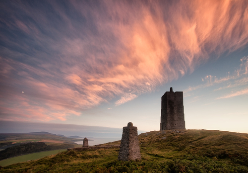 Wonderful sunset sky over Corrin's Folly, Peel Head.