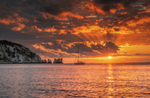z3677 Autumn Sunset over the Needles