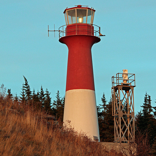 Cape Spencer Lighthouse lies at the very end of the Red Head Rd in Saint John County, New Brunswick, Canada.