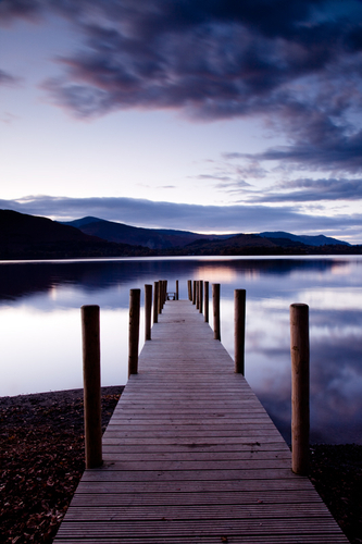 Derwent Water at dusk.