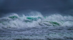 Waves at Whiterocks Beach, Northern Ireland.