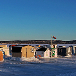 Ice Fishing Shacks, Renforth, New Brunswick