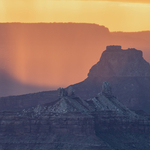 Grand Canyon back-lit rain